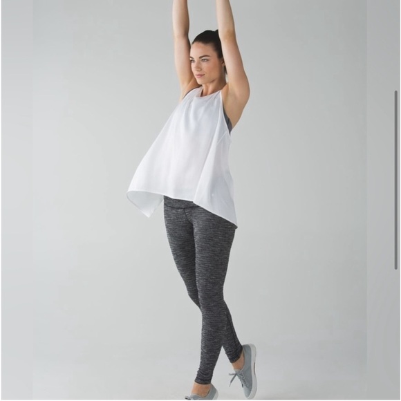 Lululemon Wunder Under Pant III Coco Pique Black White 4 Full Length Yoga Gym - Picture 1 of 7